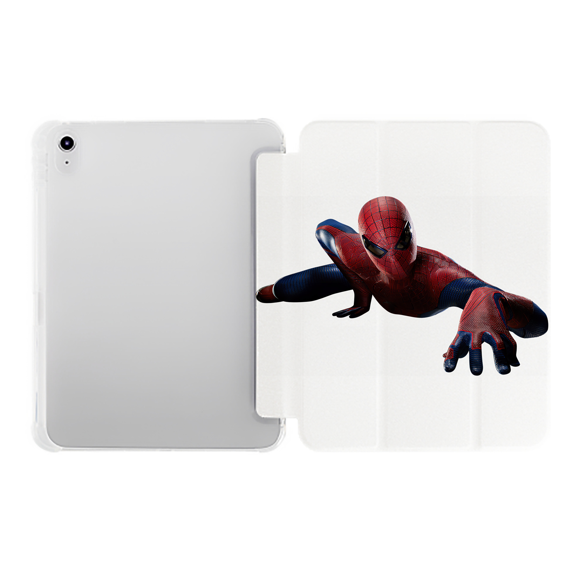 （画像用） Spider Man スパイダーマン IPad ケース ペン収納付き 三つ折りスタンド PUレザー×シリコン 対応機種9.5/10.5/10.9インチ